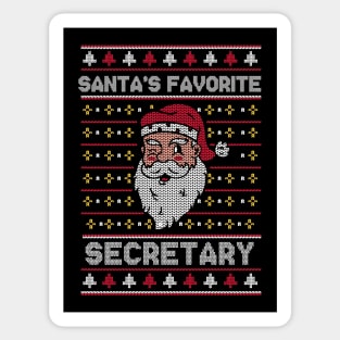Santa's Favorite Secretary // Funny Ugly Christmas Sweater // Secretary Holiday Xmas Sticker